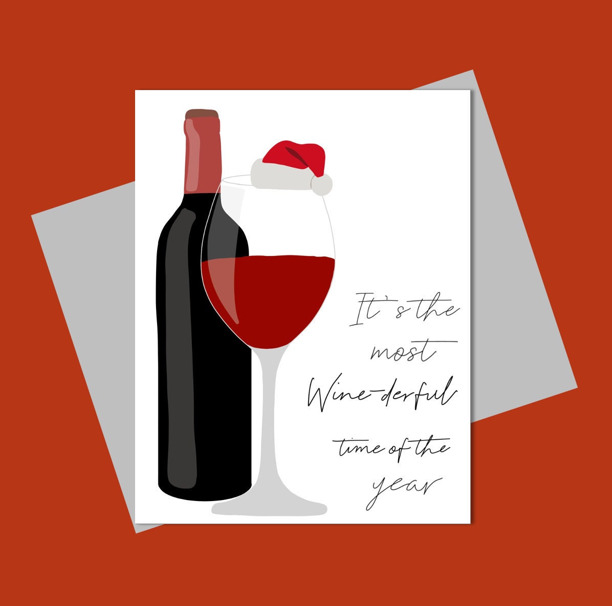 Funny Christmas Card/Wine Card/2020 Card/Merry Christmas/Wine Lover Card