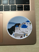 Load image into Gallery viewer, Santorini Sticker/Travel sticker/Vinyl sticker/Laptop sticker/Greece sticker/Travel lover sticker/Water bottle sticker/Coffee mug sticker
