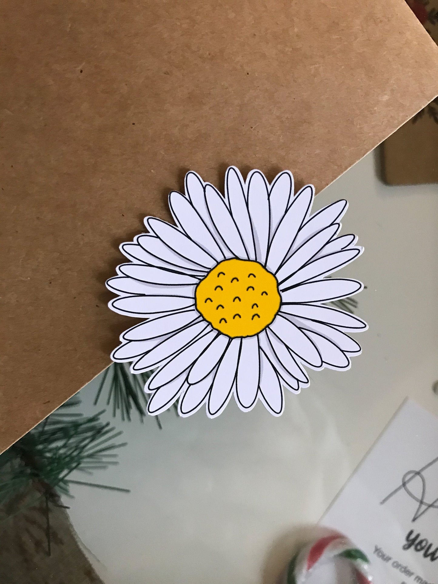 Daisy Vinyl Sticker/Flower Sticker/Laptop sticker/Water bottle sticker/Coffee mug sticker/Pretty sticker